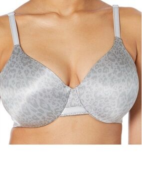 Bali One U Underwire Bra Concealing Full-Coverage Bra Gray Leopard Women’s 38D